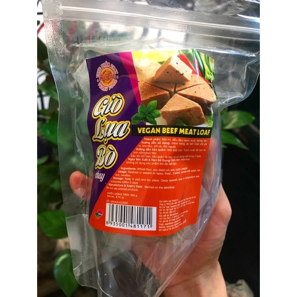 Giò lụa bò tiệt trùng chay âu lạc 250g