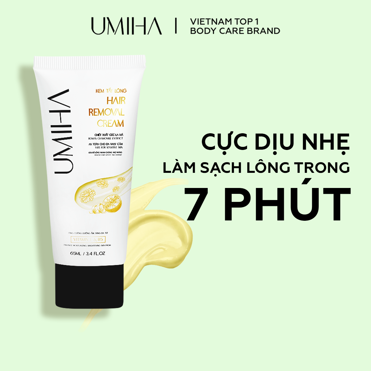 Kem tẩy lông Cúc La Mã UMIHA 65ML Body & Bikini an toàn và hiệu quả