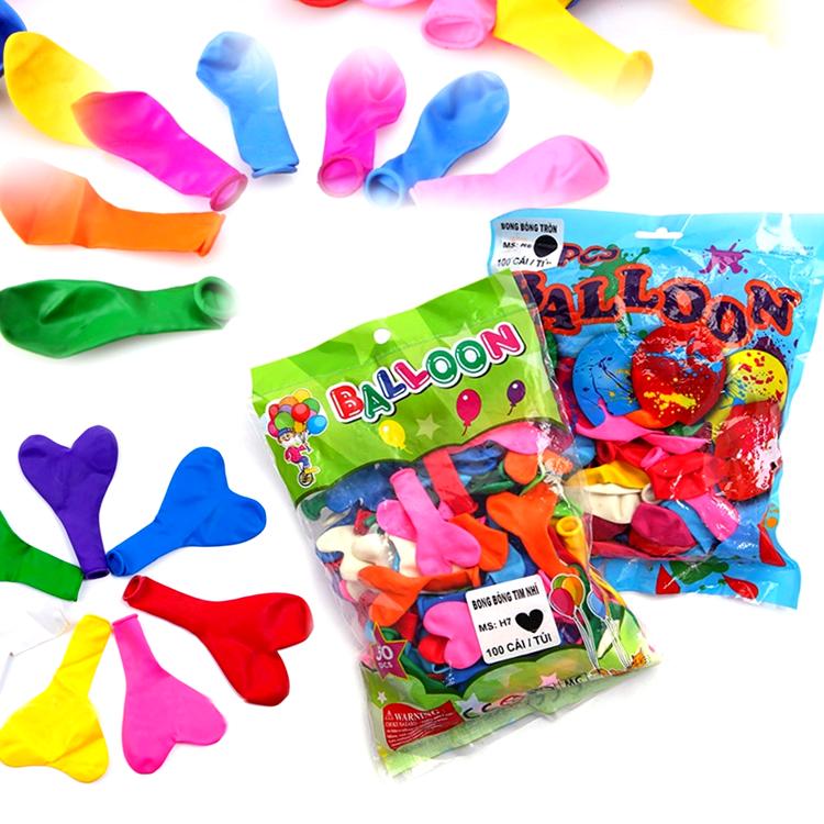 Combo 200 bong bóng tròn / trái tim cỡ lớn trang trí sinh nhật tiệc cưới liên hoan lễ tết...