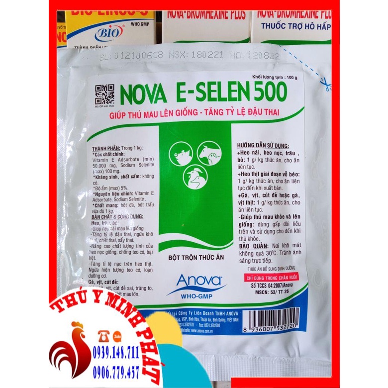 NOVA E SELEN 500 gói 100g MAU LÊN GIỐNG