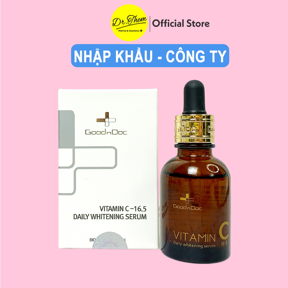 Serum dưỡng sáng da goodndoc vitamin c 16.5 daily whitening serum 30ml - chính hãng