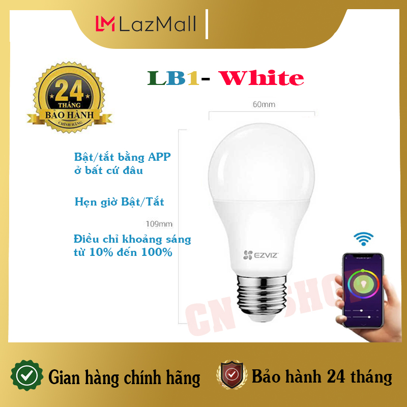 [100% CHÍNH HÃNG] Bóng đèn Led thông minh wifi Ezviz  ( LB1-White ), ( LB1-Color ) điều khiển qua app, Cài Đặt Dễ Dàng ( smart light home Led Rgb) - Chính hãng bảo hành 24 tháng
