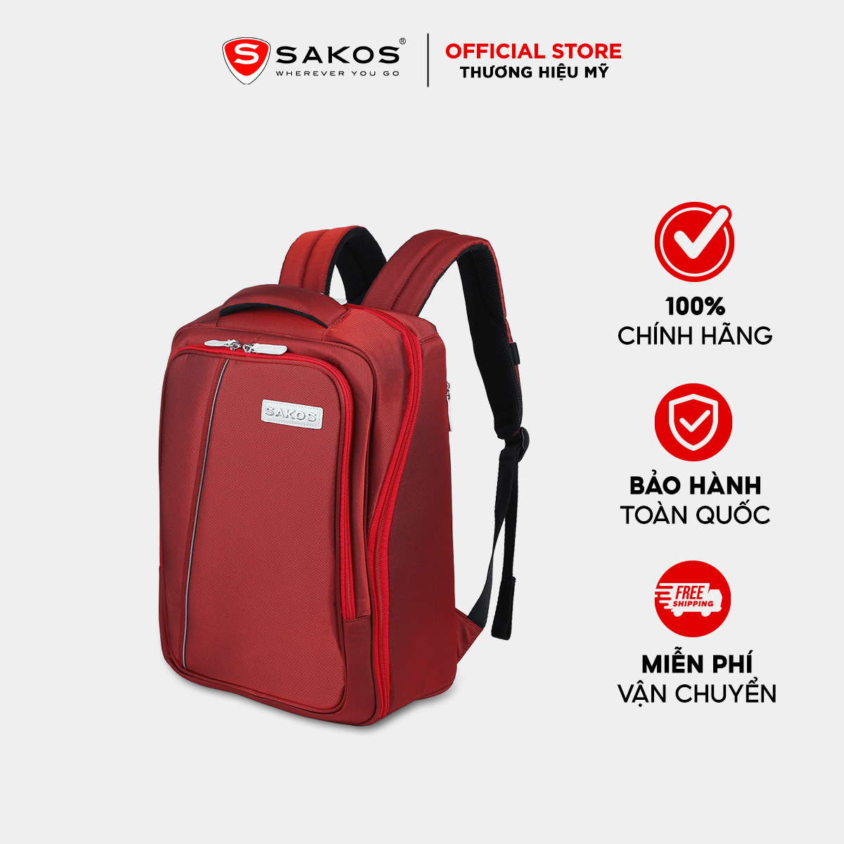  Balo laptop SAKOS ZEN 15.6 inch chất tối giản chuẩn tính năng đậm phong cách 