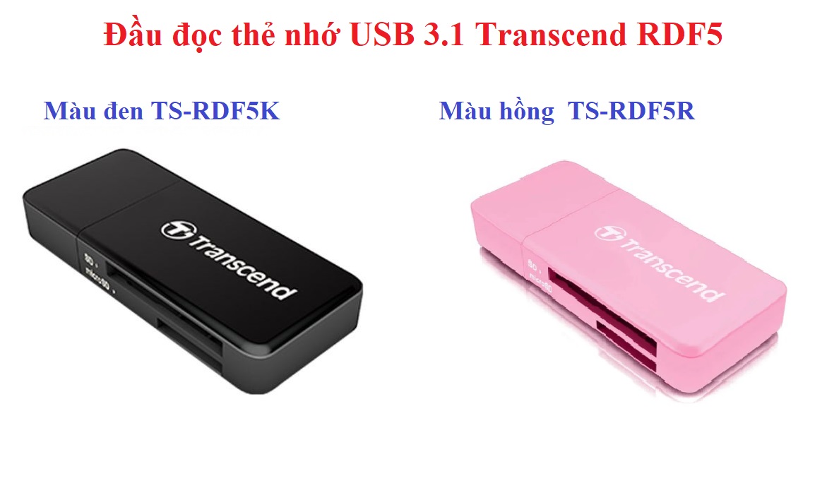 Đầu đọc thẻ nhớ usb 3.1 transcend rdf5 chính hãng