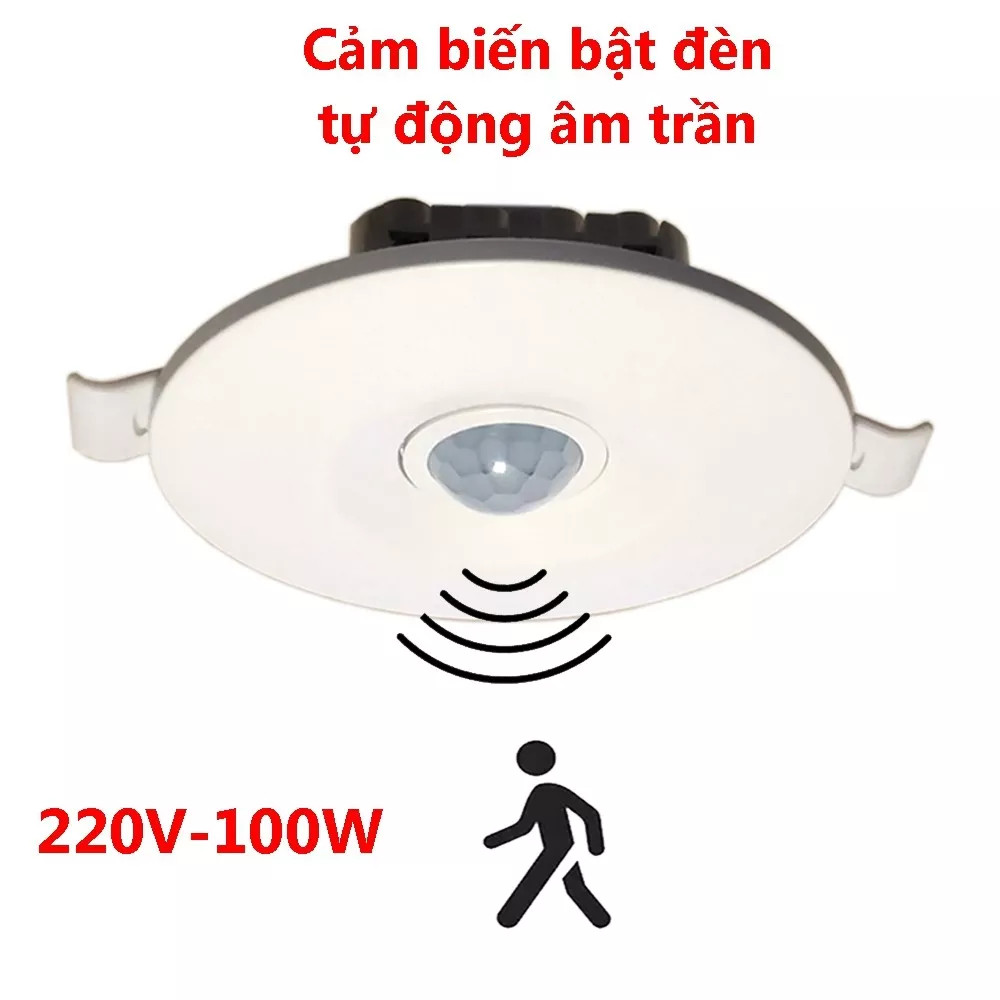 Công tắc cảm biến chuyển động hồng ngoại âm trần 220v 100w có thể chỉnh độ nhạy và thời gian sáng