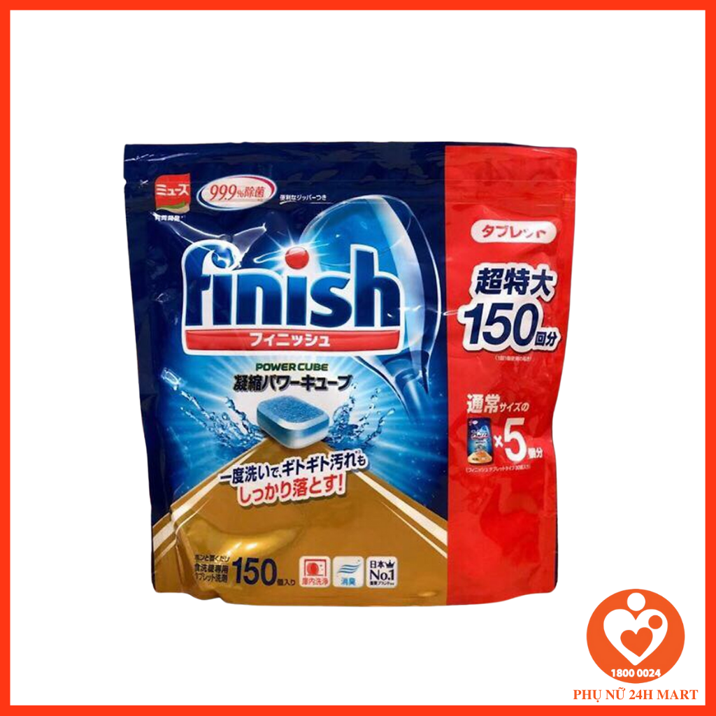 Viên Rửa Bát Finish Nhật Chuyên Dụng Cho Máy Rửa Bát 150 Viên/Túi