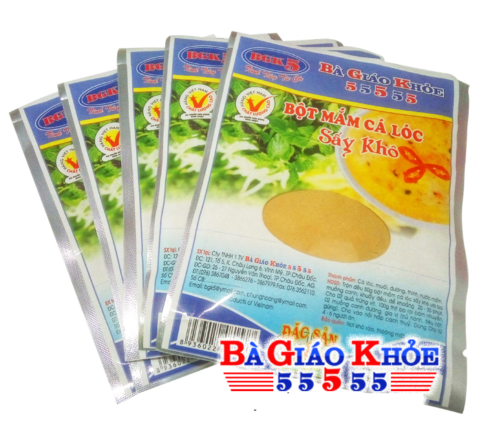 Bột mắm cá lóc sấy khô bà giáo khỏe 55555 châu đốc an giang - gói 50gr