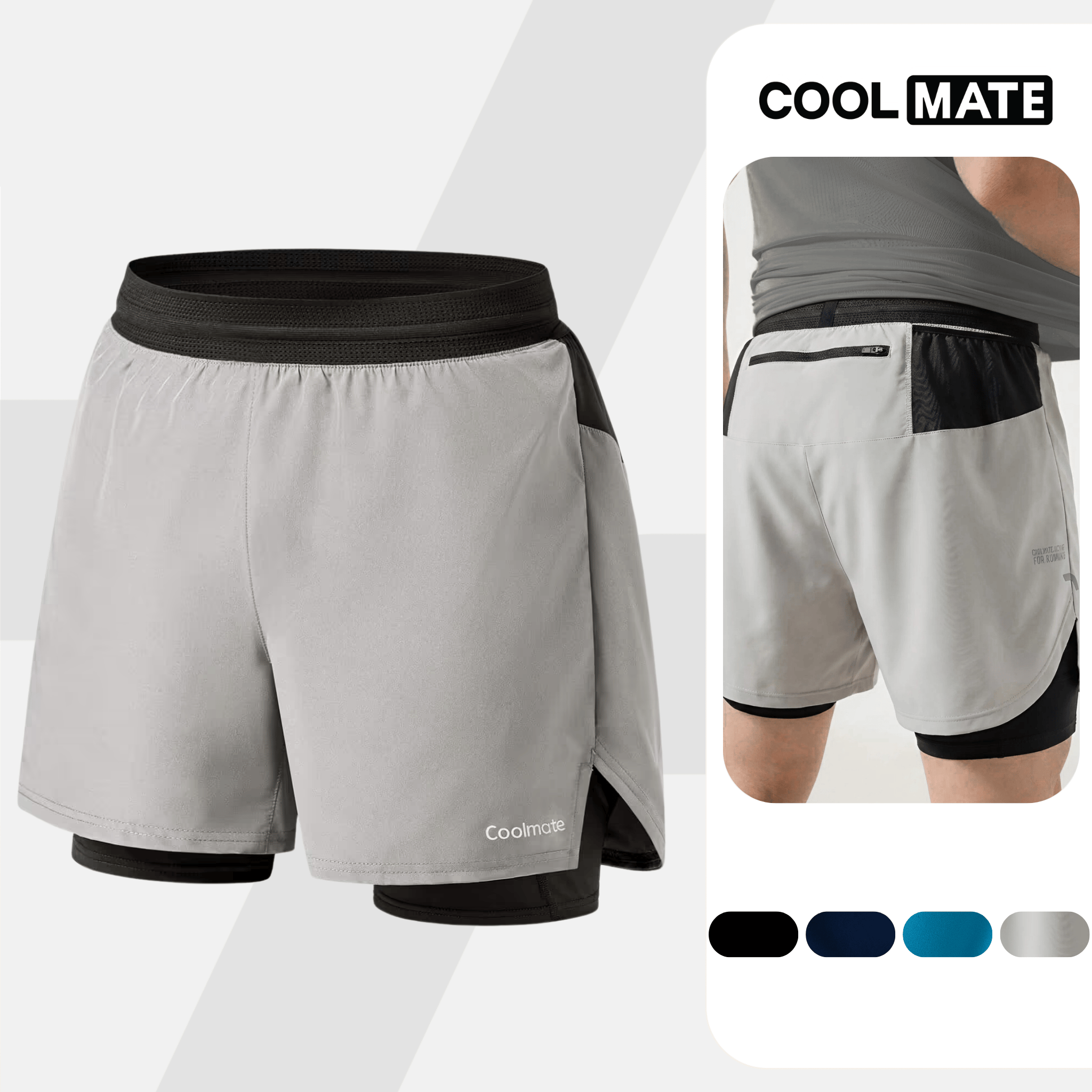 Quần Shorts thể thao nam chạy bộ 2 lớp Fast  Free III siêu nhẹ, ôm vừa vặn, co giãn - Thương hiệu Coolmate