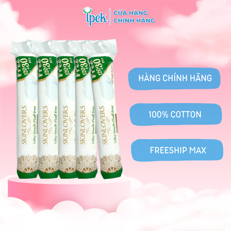 Combo 5 bông tẩy trang skinlovers 120+30 miếng