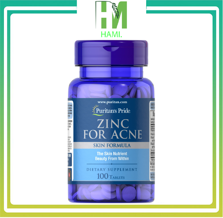 Viên bổ sung kẽm giảm mụn zinc for acne 100 viên