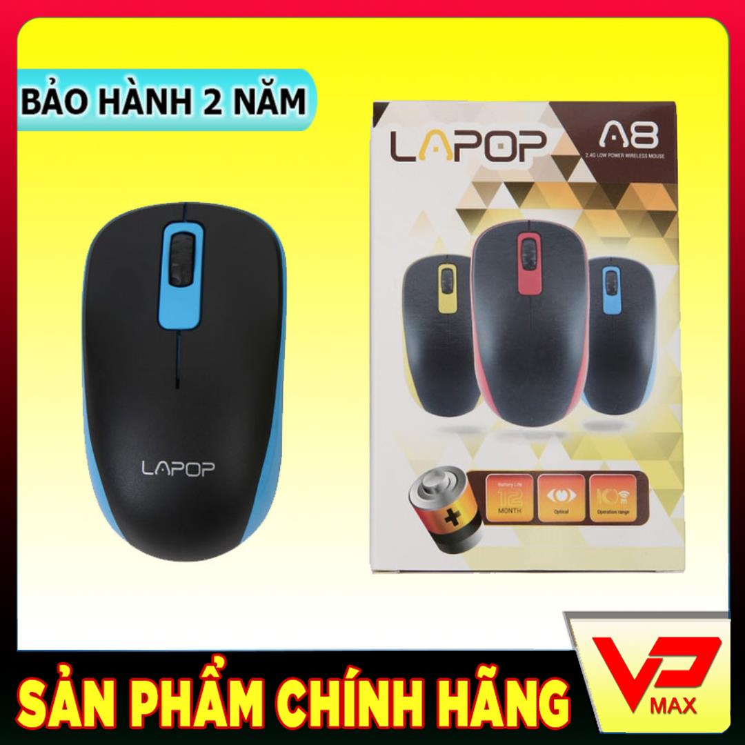 Chuột không dây cao cấp LAPOP A8 dùng cho laptop máy tính hỗ trợ android tv box - vpmax