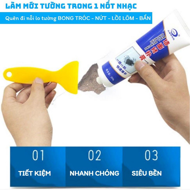 [ FULL PHỤ KIỆN ] Keo Trám Vết Nứt Tường - Keo Vá Tường Thông Minh - Keo Chống Thấm Vá Tường Đa Năng Siêu Chắc Chắn, Đơn Giản Và Hiệu Quả- Keo chống thấm vá tường, không thấm nước giúp tường luôn mới