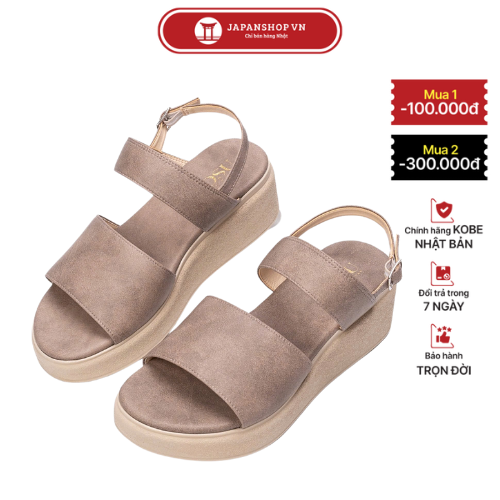 Sandal đế xuồng Kosu quai ngang 5,5cm K-25M17 Sandal đế bằng nữ mang nhẹ êm chính hãng Nhật Bản