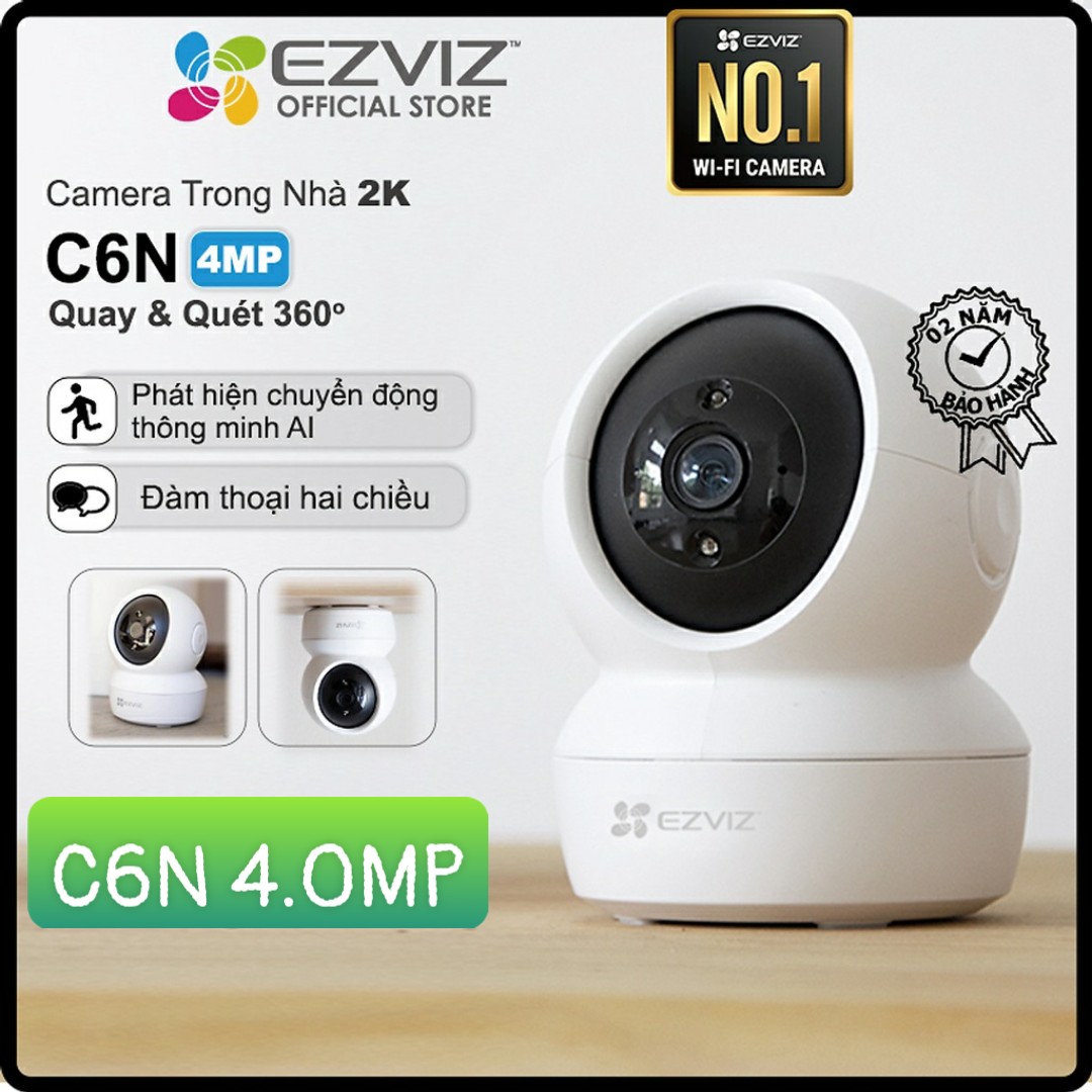 Camera Wifi Ezviz C6N 4.0MP Hoặc C6N 2.0MP Xoay 360đ Fullbox 100