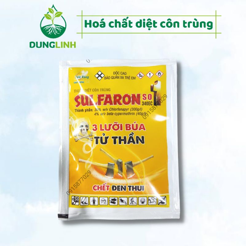 [20ml] Diệt côn trùng (kiến, gián, muỗi,..) SULFARON Số 1 340EC 3 lưỡi búa tử thần