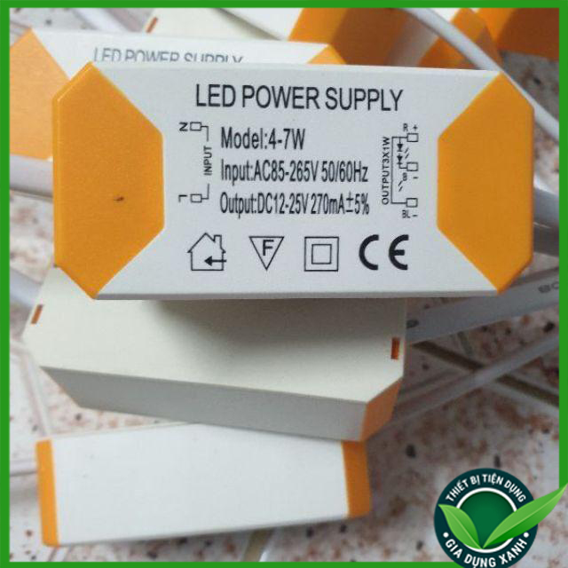 Nguồn đèn LED âm trần 7w 3 chế độ màu, chân cắm 3 pin