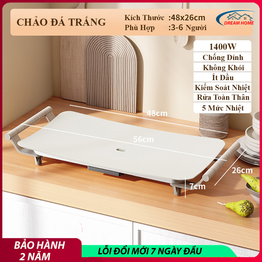 Bếp nướng điện đa năng công suất 1400w với bề mặt đá cao cấp chống dính tuyệt đối thoát dầu mỡ - điền khiển núm xoáy - nóng nhanh nướng chín đều. Bảo hành 2 năm trên toàn quốc, 7 ngày lỗi đổi mới.