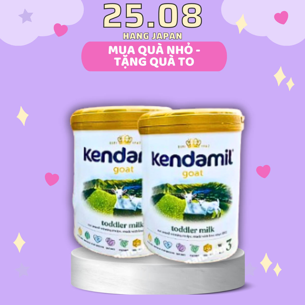 Sữa dê kendamil organic đạm a2 hộp 800g số 1,2,3 - hàng anh