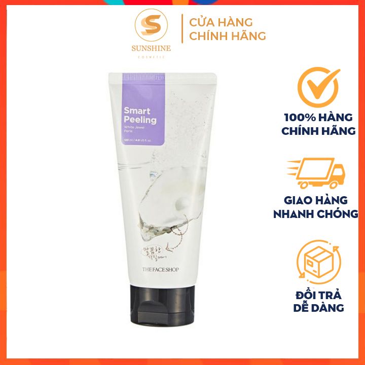 Tẩy da chết, Tẩy tế bào chết mặt The Face Shop ⚡⚡ Hàn Quốc TFS White Jewel Peeling ngọc trai 120ml