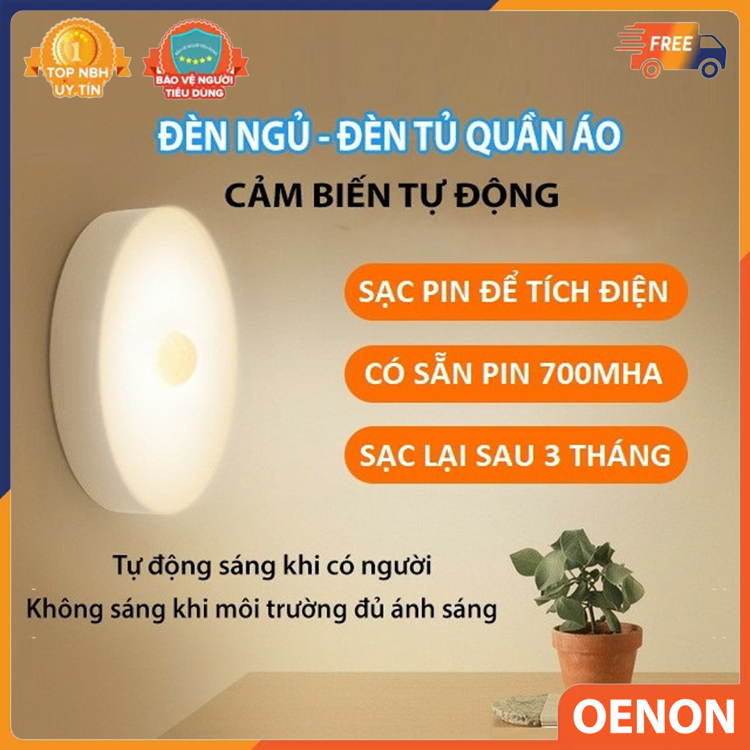 Đèn Led cảm biến chuyển động Pin sạc cổng USB dung lượng 700MHA lắp đặt dán tường hút nam châm - Bảo Hành 1 Đổi 1