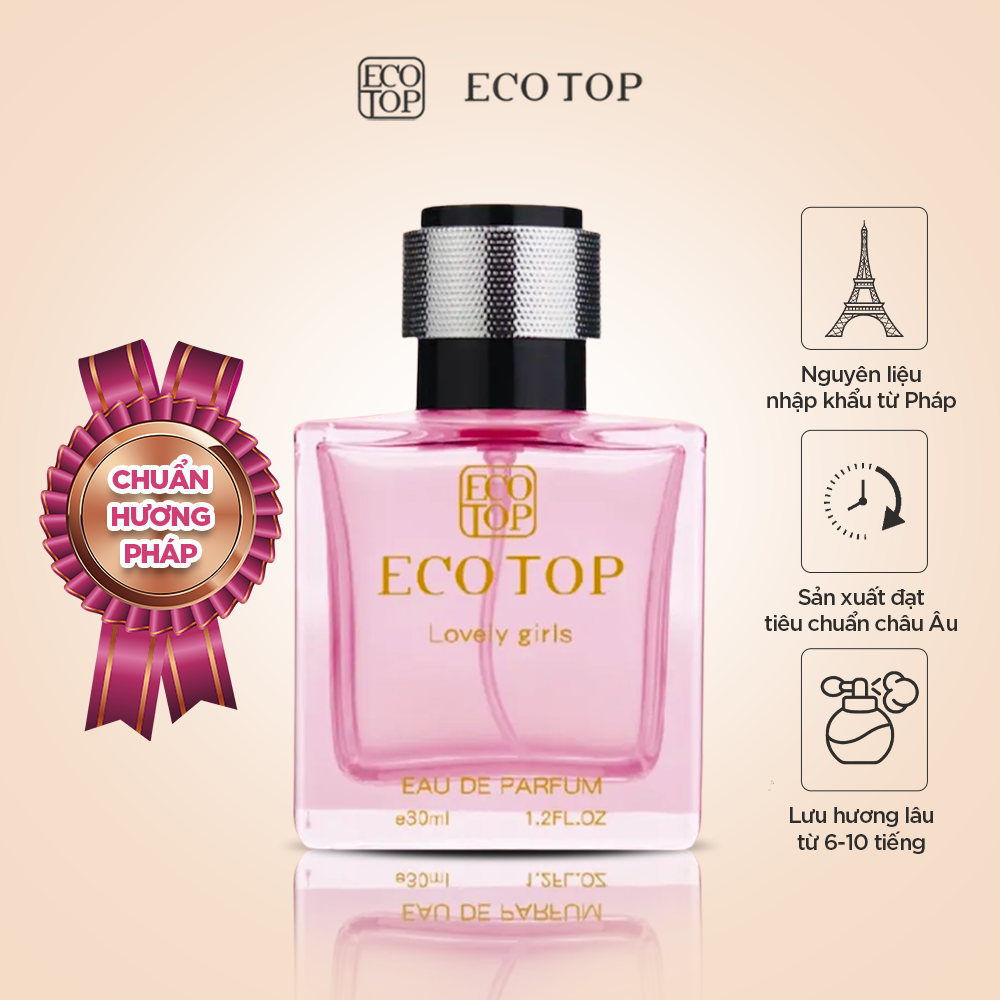 Nước hoa nữ hương cỏ gỗ xạ hương Ecotop Lovely Girls EDP dung tích 30ml - hương thơm nữ tính thanh lịch