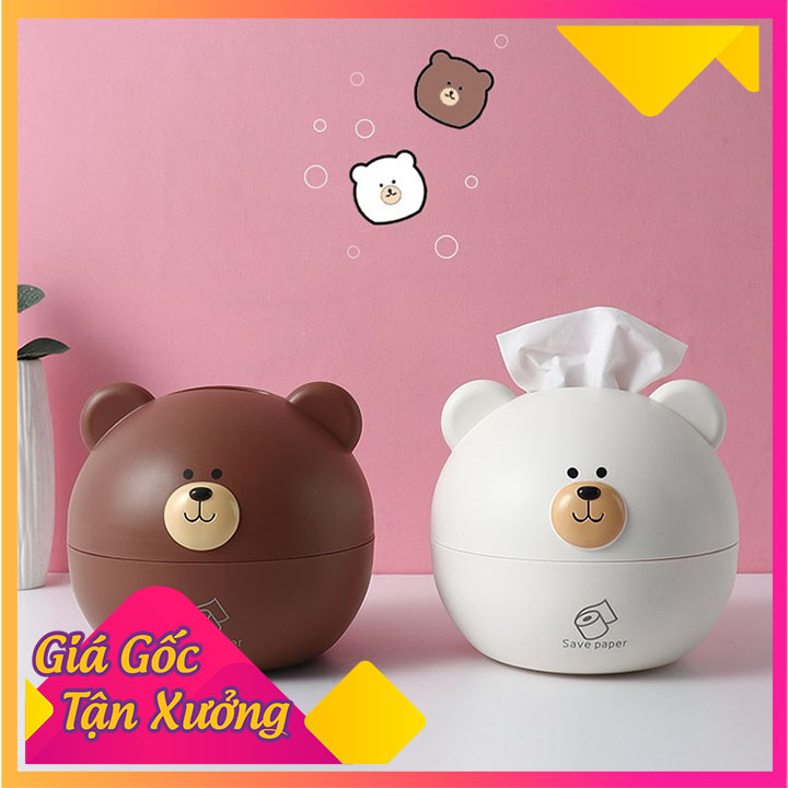 Hộp đựng giấy ăn để bàn hình con gấu trắng , gấu xám , heo hồng