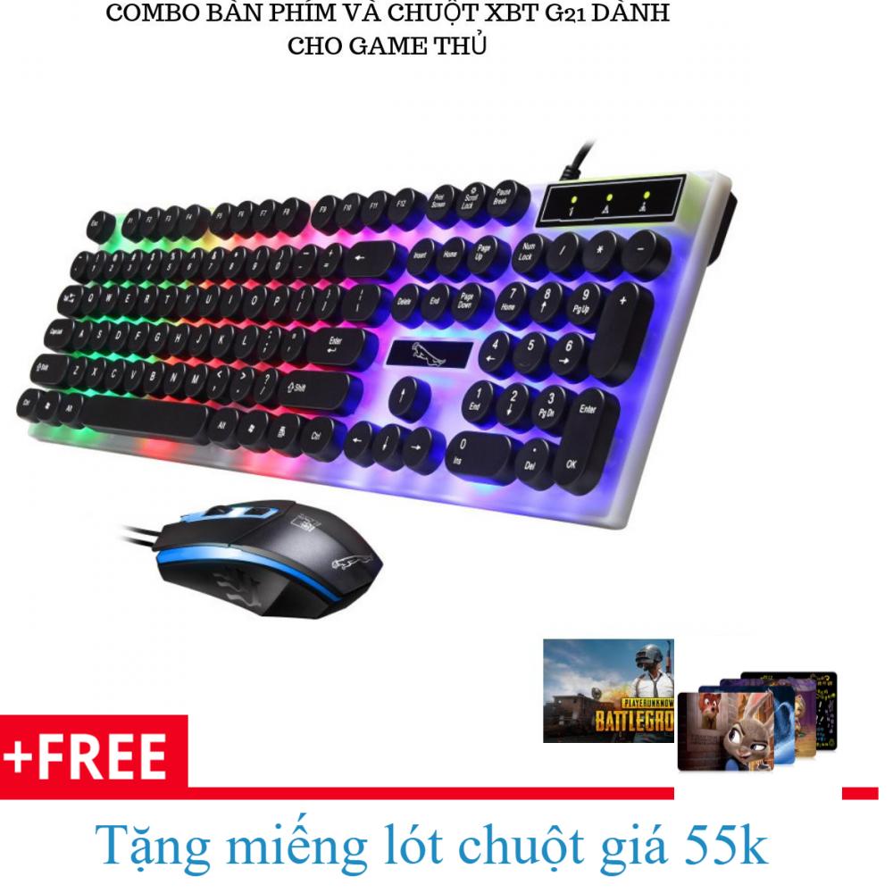 Bộ Bàn Phím Và Chuột Máy Tính G21 Thiết Kế LED Có Giá Đỡ Điện Thoại