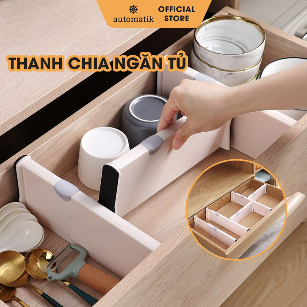 Chia Tủ Quần Áo, Thanh Ngăn Kéo Tủ Bếp Automatik, Vách Chắn Hộc Bàn Đựng Đồ Dùng Cá Nhân, Đồ Lót, Mỹ Phẩm Tiện Lợi