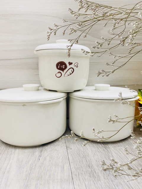 Thố Sứ Nồi Bear 1,6L - 0,8L, Phụ Kiện Nồi Nấu Chậm Bear, Thố Sứ ,Nắp Sứ, Nồi Sứ Nồi Nấu Cháo Chậm Be