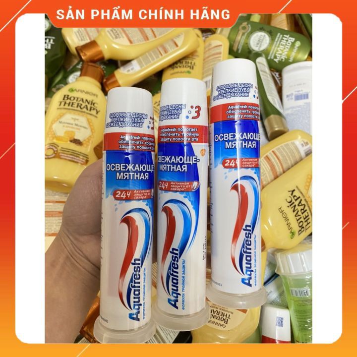 💖FREESHIP💖 Kem đánh răng Aquafresh 3 tác động hàng nga xách tay Nga cao cấp