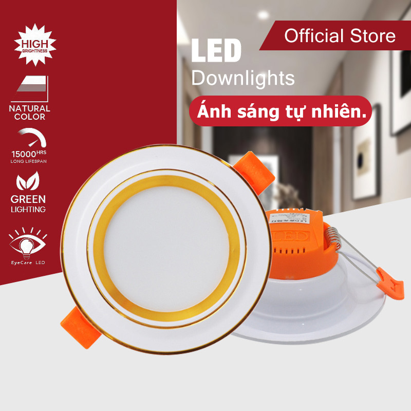 Đèn Led Âm Trần Tự Nhiên đèn thạch cao lắp trần gỗ đèn mắt trâu