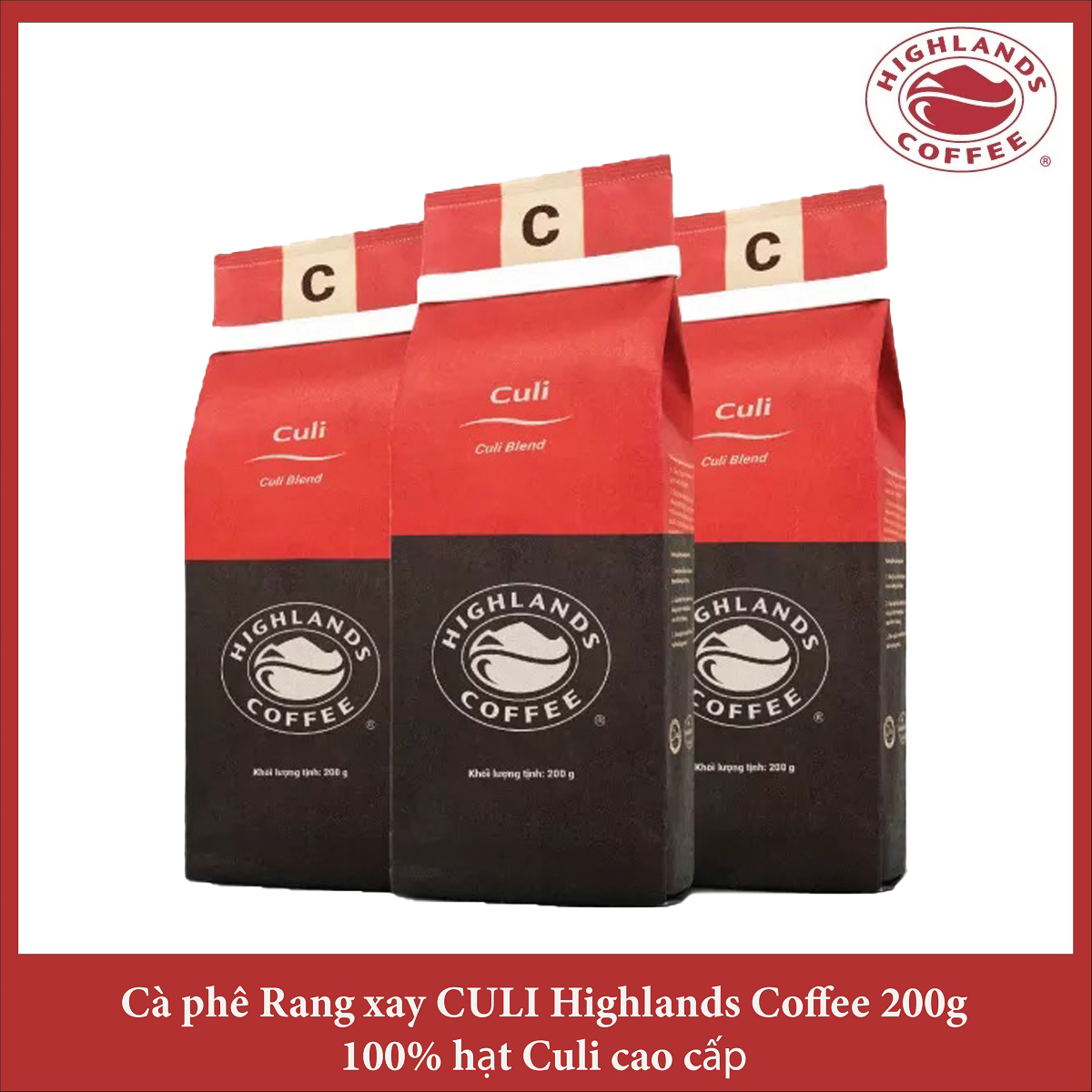 Combo 3 gói Cà phê rang xay Culi Highlands coffee 200g - Culi Blend