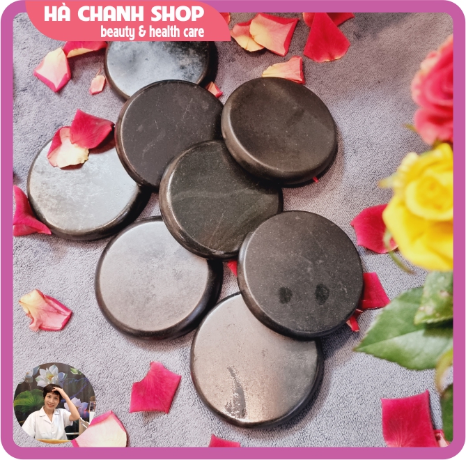 Đá nóng massage đá núi lửa hình tròn và ô van 8 x 8 cm và 8 x 6cm