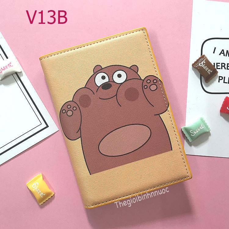 Ví đựng hộ chiếu passport cover gấu line dễ thương v13