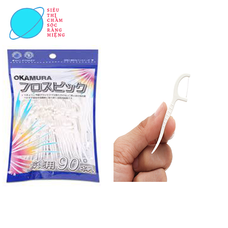 Tăm chỉ kẽ răng cao cấp Okamura Nhật bản gói 90 cây