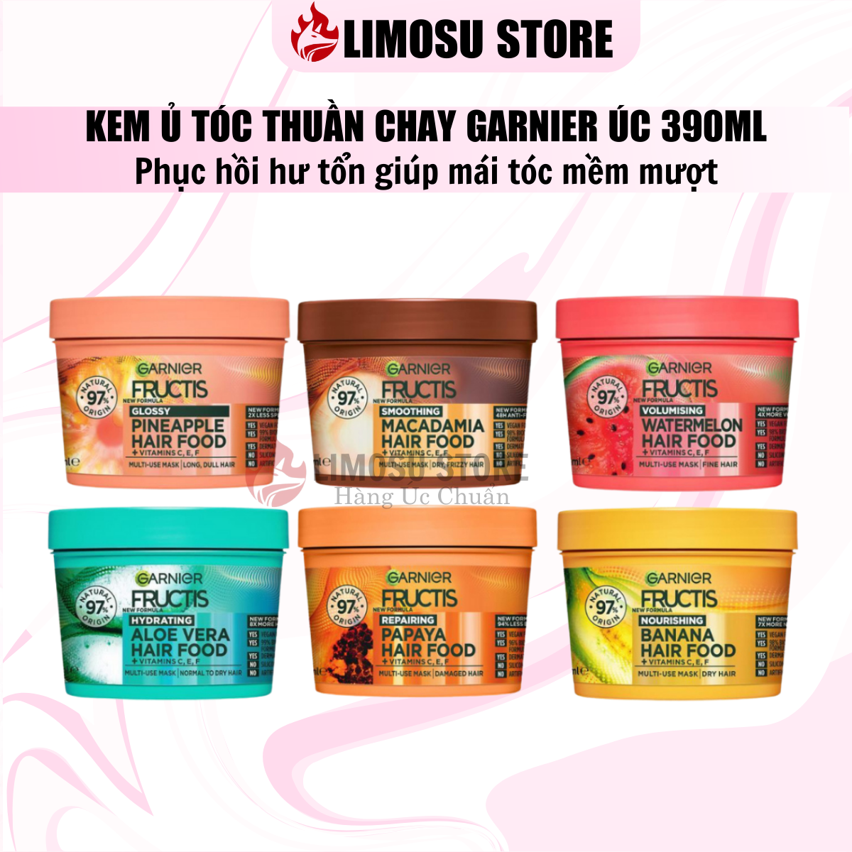  BILL ÚC Kem ủ chuối Maca tóc đa công dụng Garnier Fructis Hair Food Ủ Chuối Ủ Macca Úc - 390ml Ủ SCHWARZKOPF Úc 