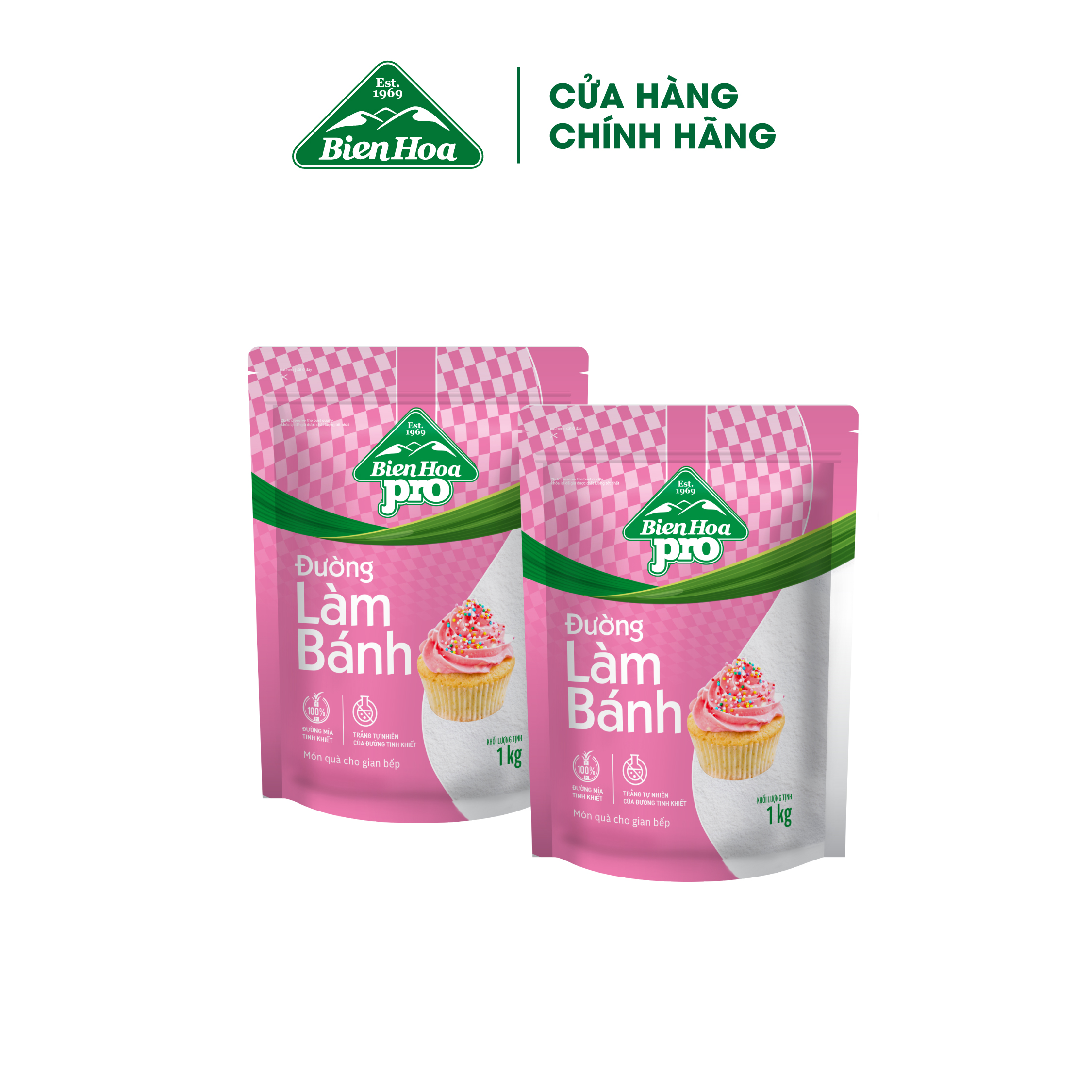 Combo 2 túi Đường Làm Bánh Biên Hòa Pro Baking 1kg/túi