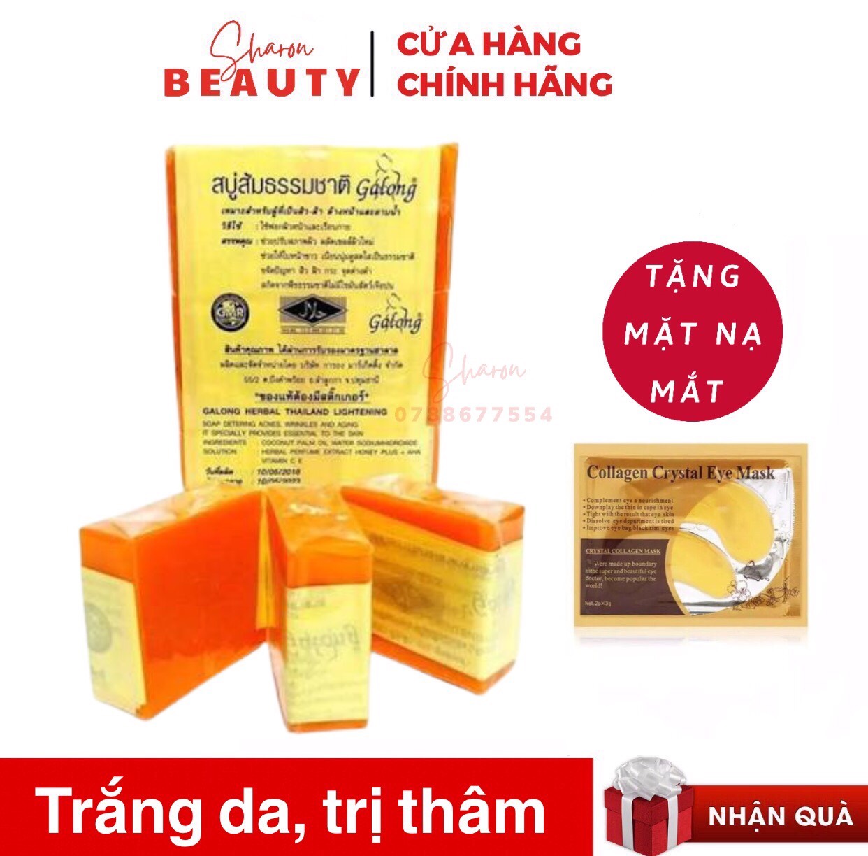 Xà bông nghệ, xà bông nghệ làm trắng, soap trắng da, xà phòng nghệ, xà bông Thái Lan, Combo 3 Xà Phòng 50g