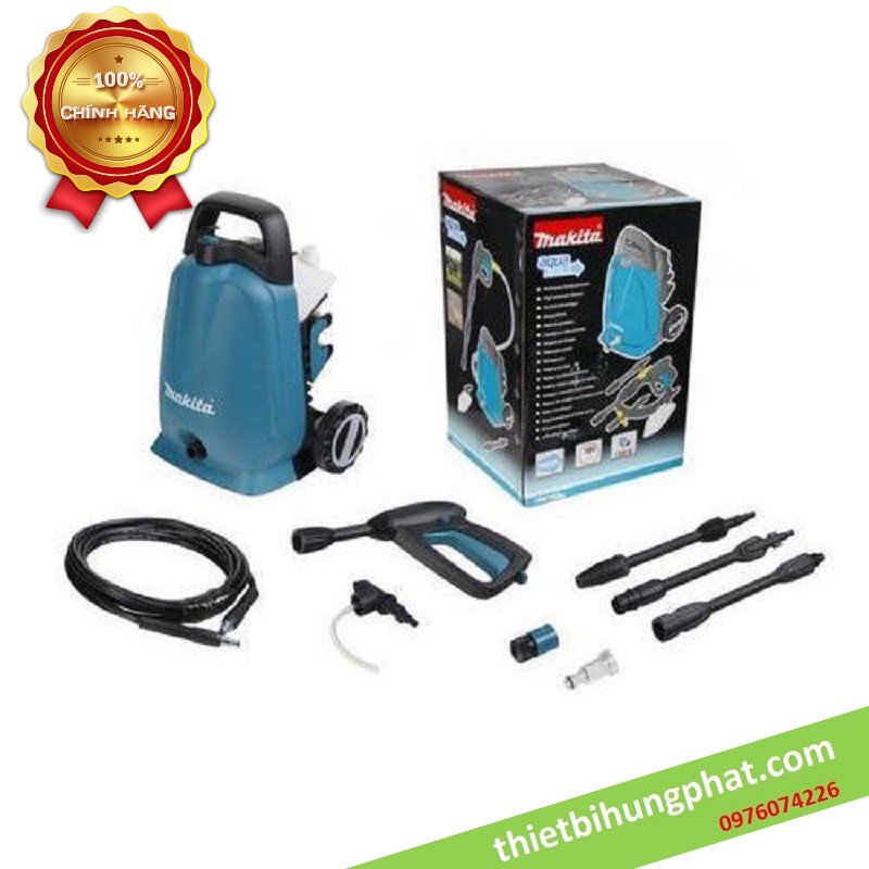 Máy Xịt Rửa Cao Áp Makita Hw102 Có Kèm: Dây Dẫn, Súng Xịt, Đầu Nối Và Một Số Phụ Kiện Khác