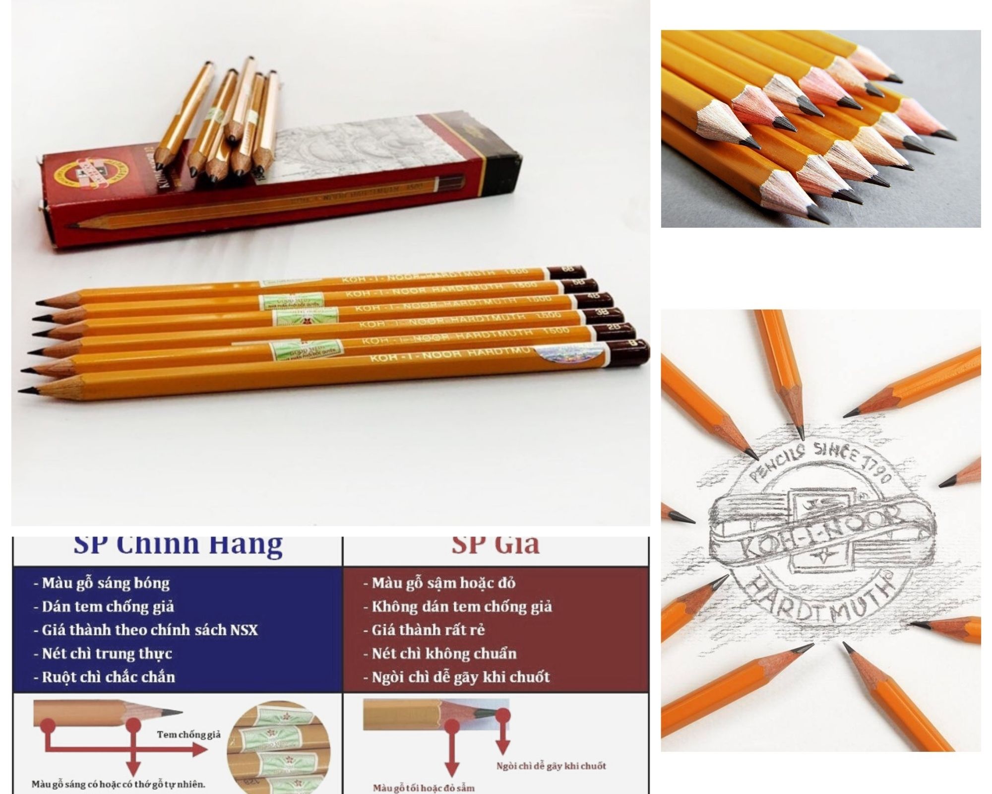 Bút chì tiệp thân vàng koh-i-noor 1500 , chì gỗ phác thảo hb/ 2b/ 3b/ 4b/ 5b/ 6b/ 7b/ 8b