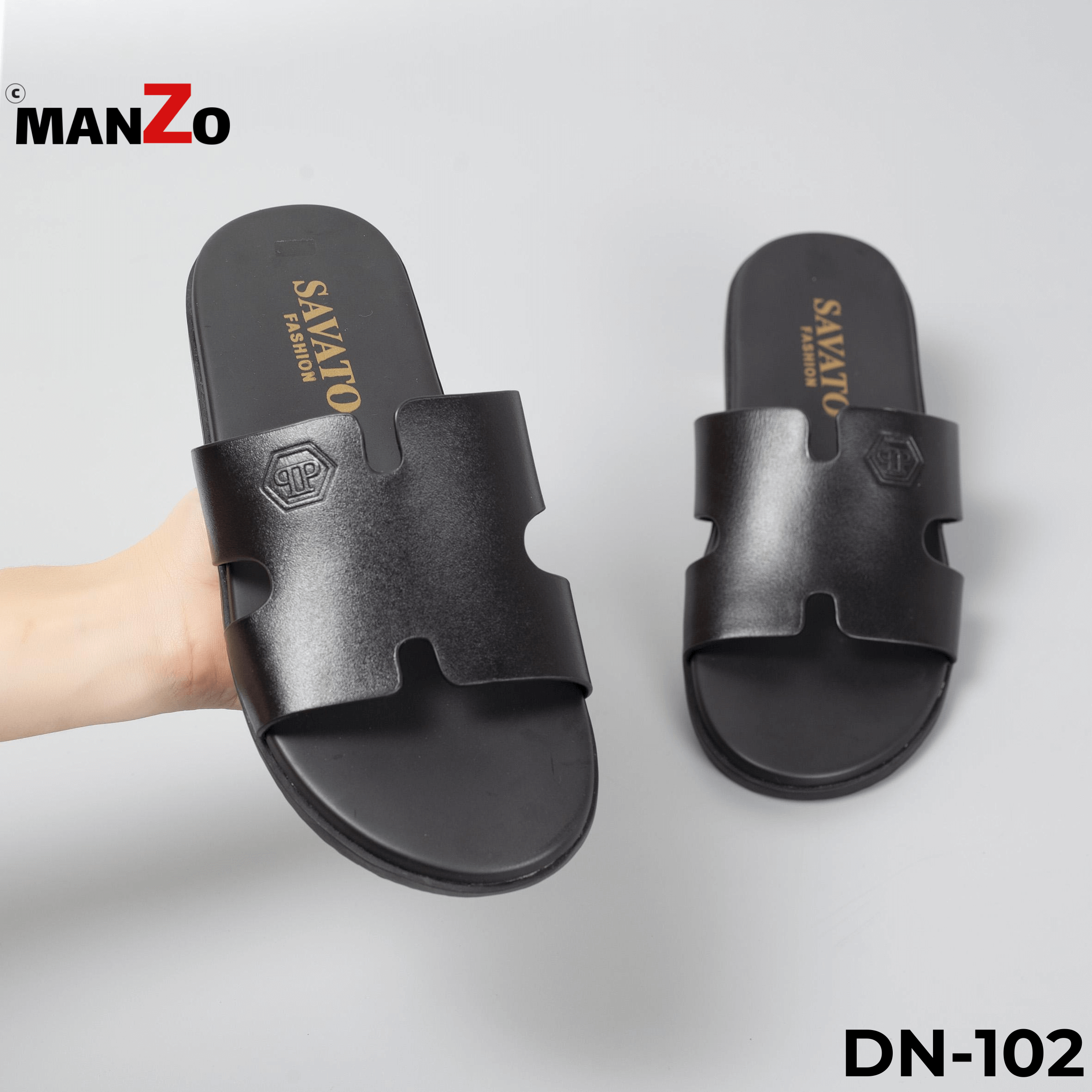 Dép nam da bò cao cấp - Manzo 102