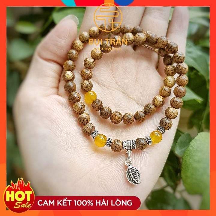 Vòng Trầm Hương 54 Hạt Mix Charm Đá Phong Thủy