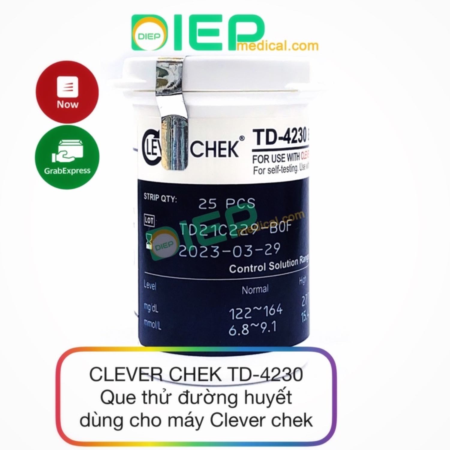 ✅ clever chek td-4230 - que thử đường huyết dùng cho máy clever chek td-4230