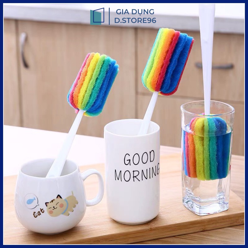 Dụng cụ cọ rửa ly cốc chén đa năng 7 màu