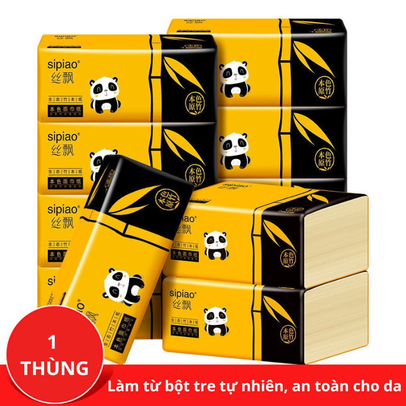 Thùng giấy ăn gấu trúc sibao / lampure cao cấp