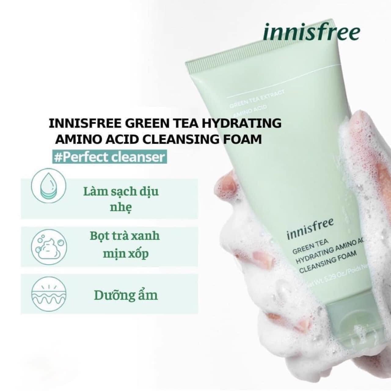 Sữa rửa mặt trà xanh Innisfree mẫu mới
