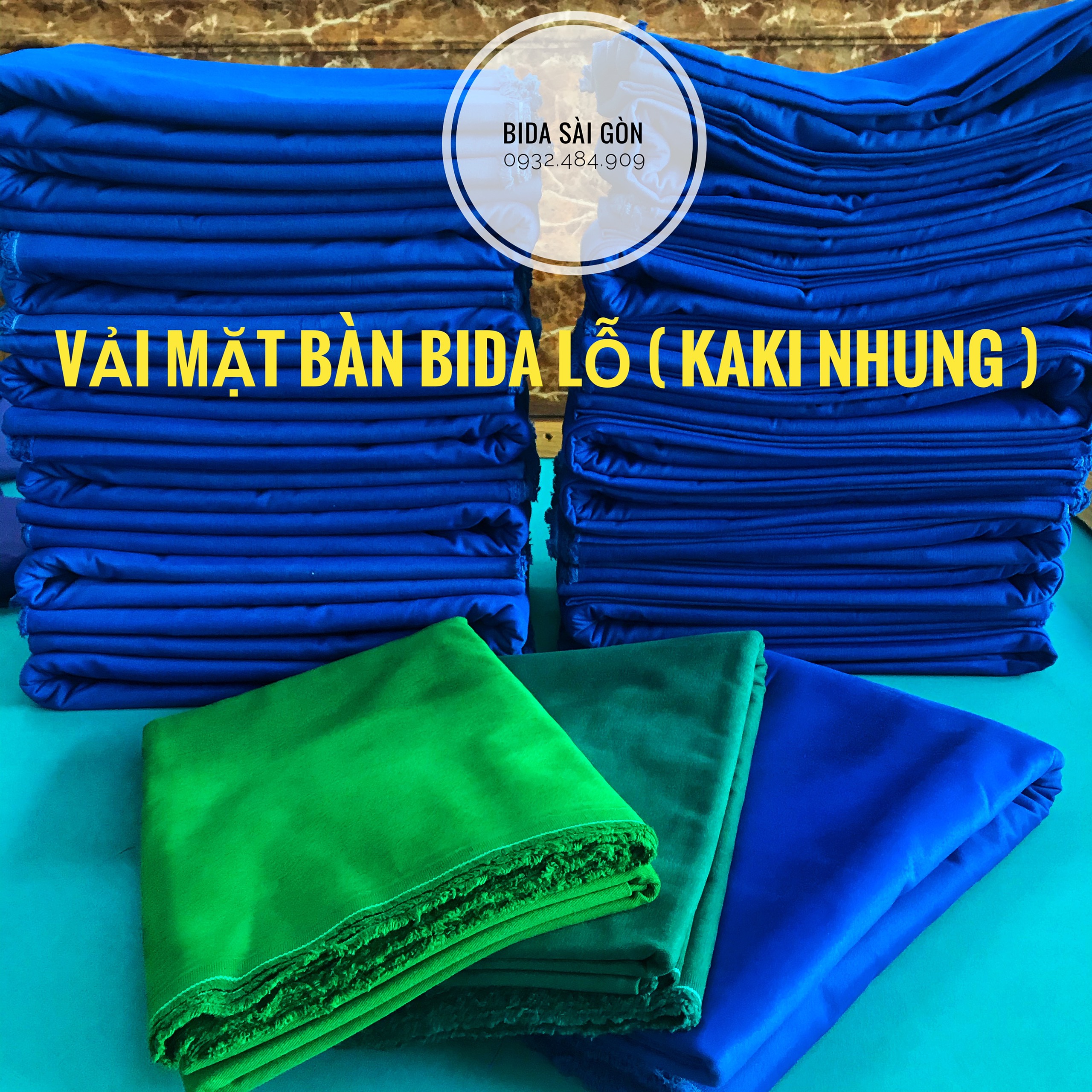 [Rẻ+Bền+Đẹp] Vải bàn bida Lỗ - Kaki Nhung