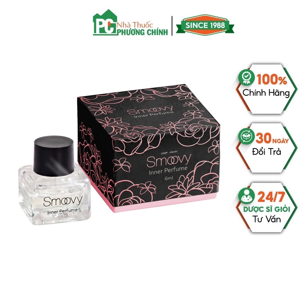 Nước Hoa Vùng Kín Smoovy Inner Perfume - Lưu Hương Bền Lâu, Dịu Nhẹ, An Toàn Cho Vùng Kín (Chai 6ml)