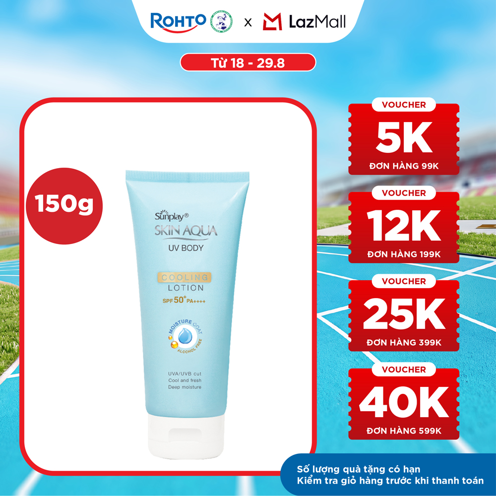 Kem chống nắng body Skin Aqua mát lạnh dùng hàng ngày  Sunplay Skin Aqua UV Body Cooling Lotion SPF 50+ PA++++ 150g