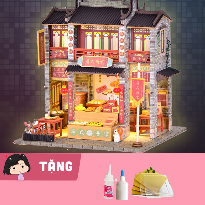 Mô hình nhà búp bê tự ráp Tiệm bánh Quảng Đông